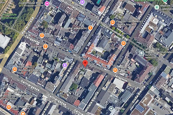 Studio-Adresse-Mainz Maps-Ausschnitt der Adresse